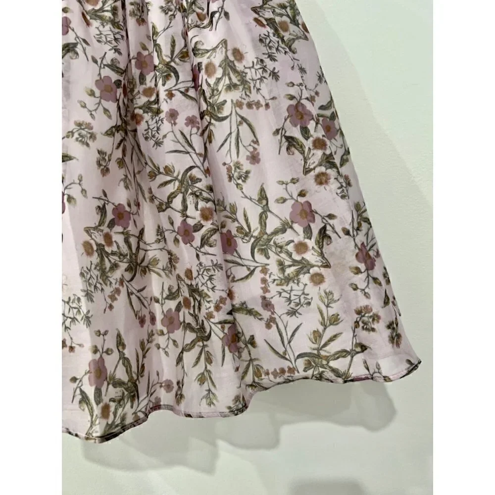 NWOT PIPPA & JULIE Kids' Size 5 Little Girl's Ditsy Floral Opaque Organza Dress